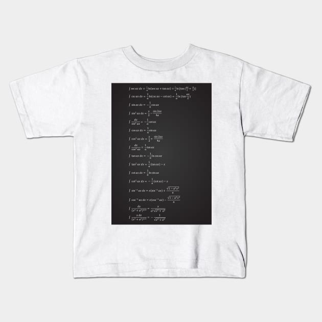 Indefinite Integral Kids T-Shirt by ScienceCorner